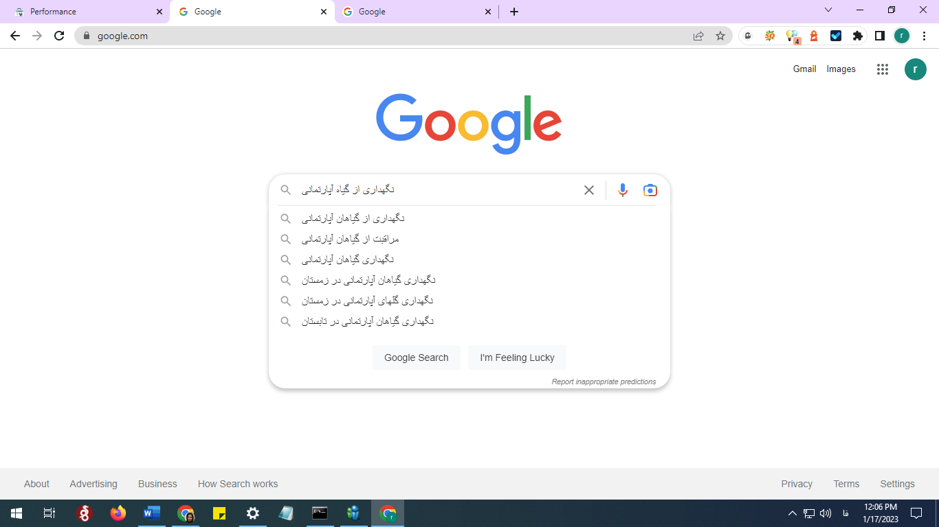 پیشنهادات گوگل