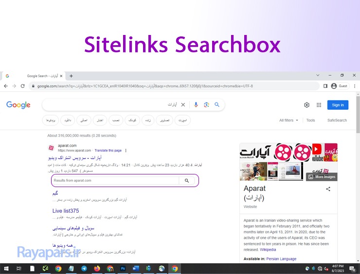 sitelinks searchbox